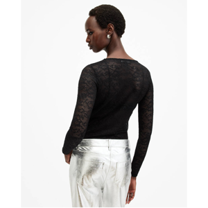 Allsaints Edana Lace Long Sleeve Slim Fit Top